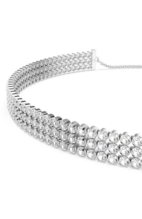 Swarovski Matrix Tennis Choker In White/silver