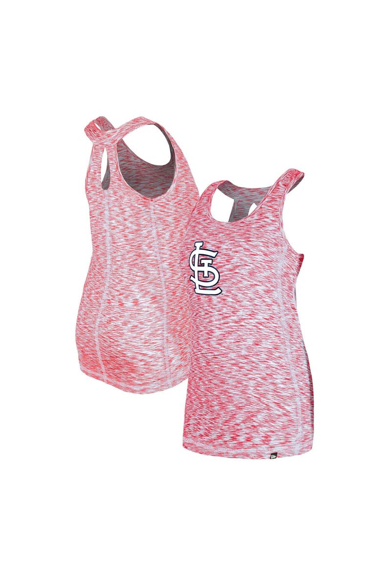 Women's New Era Red St. Louis Cardinals Space Dye Keyhole Back Tank Top, Main, color, Red