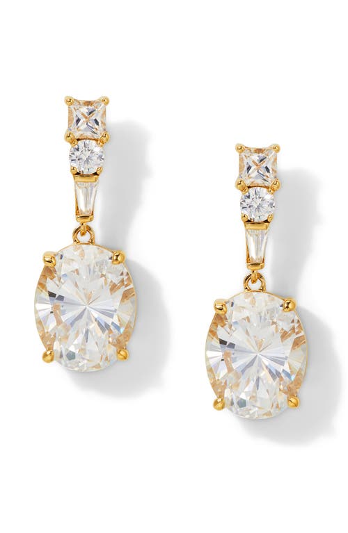 NADRI NADRI DELPHINE OVAL CUBIC ZIRONIA DROP EARRINGS 