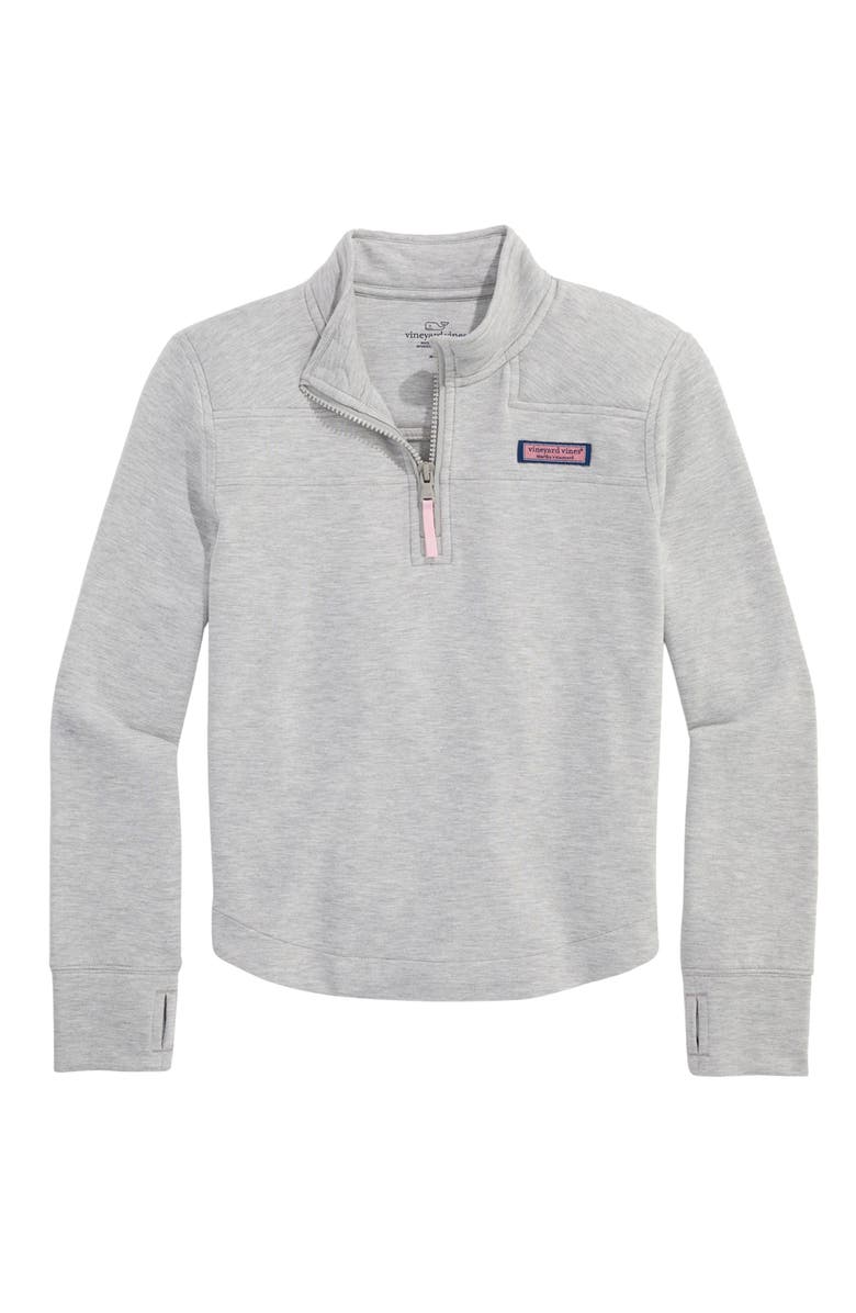 vineyard vines Kids' Dreamcloth<sup>®</sup> Quarter Zip Shep Shirt<sup>®</sup>, Main, color, Light Grey Heather