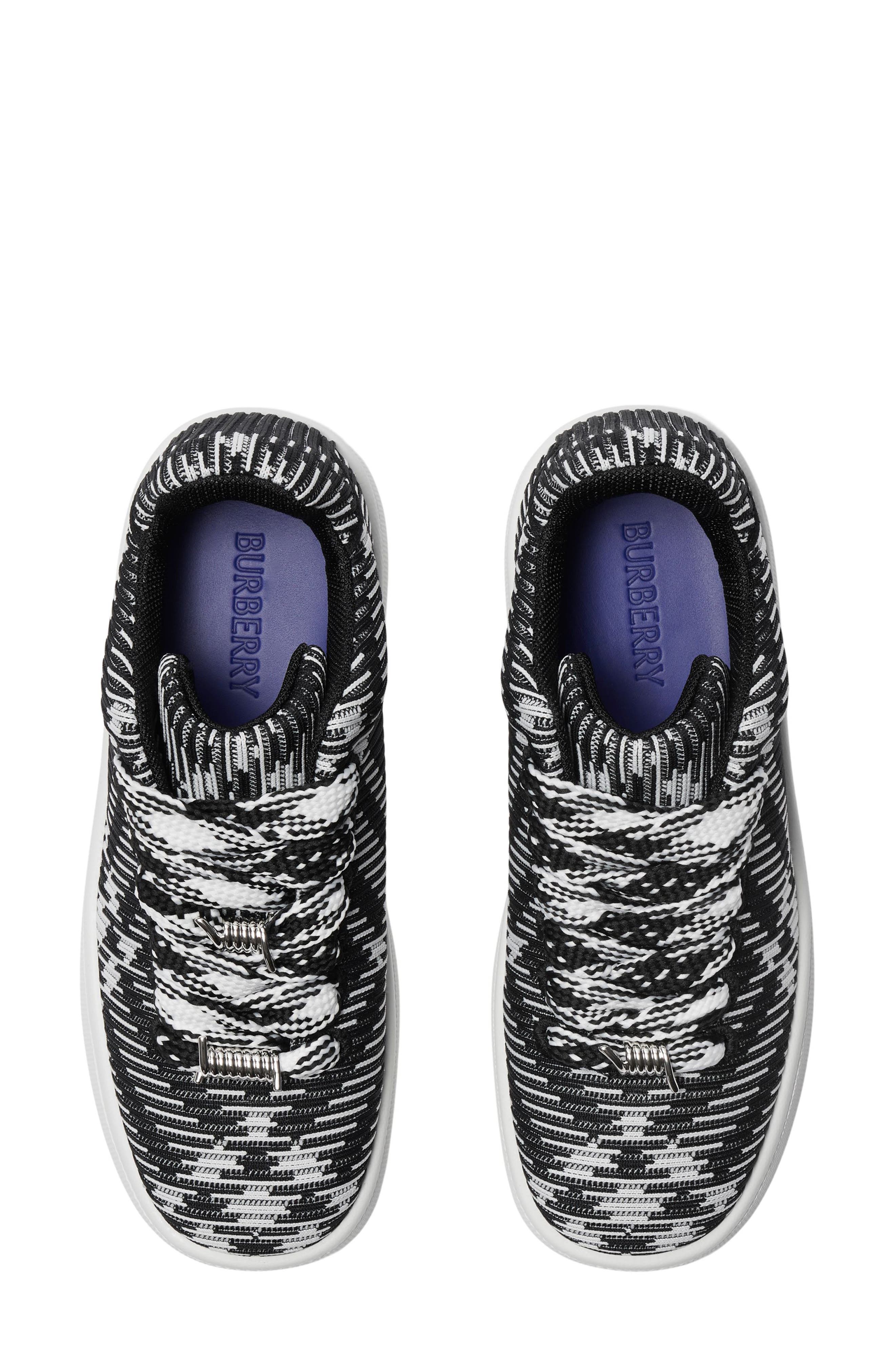 Burberry Check Knit Box Sneaker, Alternate, color, Black Ip Chk