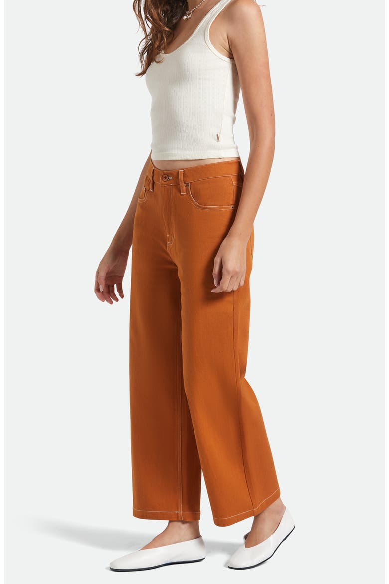 Margo Textured Cotton Crop Straight Leg Pants, Alternate, color, RUSTIC CARAMEL