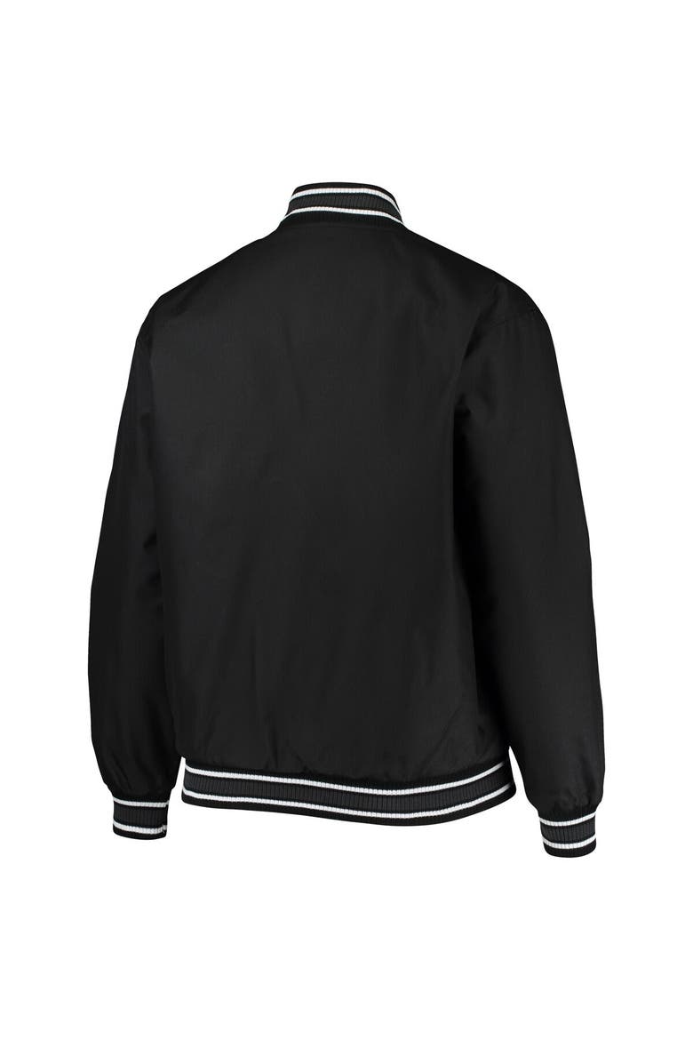 Women's JH Design Black Pittsburgh Steelers Plus Size Poly Twill Full-Snap Jacket, Alternate, color, Black