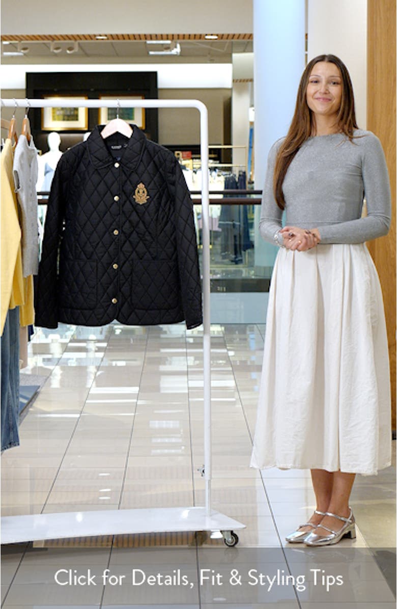 Crest Detail Quilted Jacket, sales video thumbnail