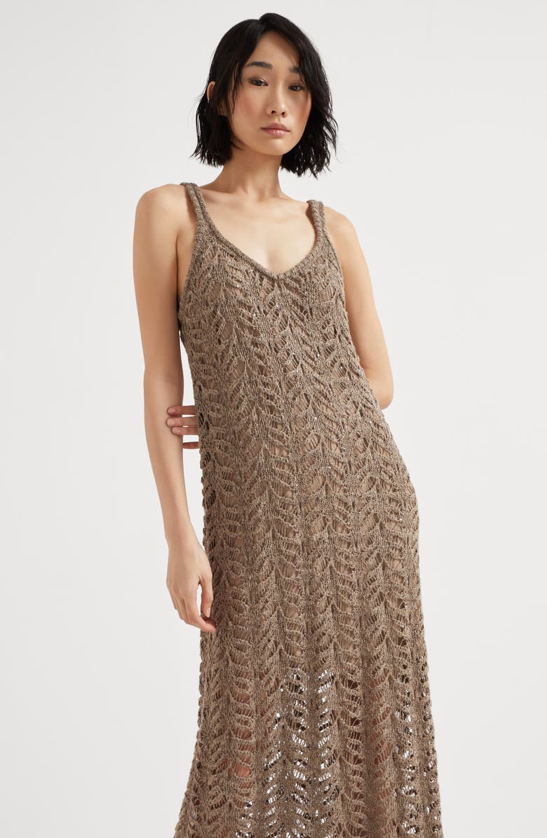 Brunello Cucinelli Foliage Lace dress, Alternate, color, 