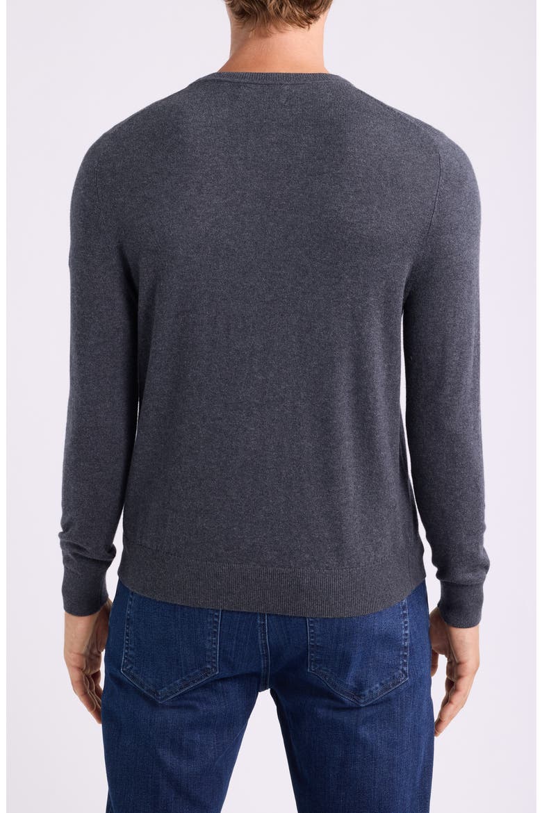 Cotton & Cashmere V-Neck Sweater, Alternate, color, GREY DARK CHARCOAL HEATHER