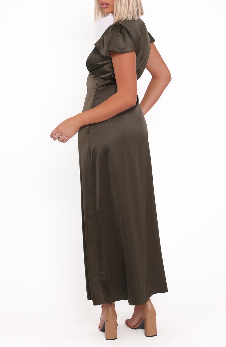 Petal & Pup Dean Satin Dress, Alternate, color, Olive
