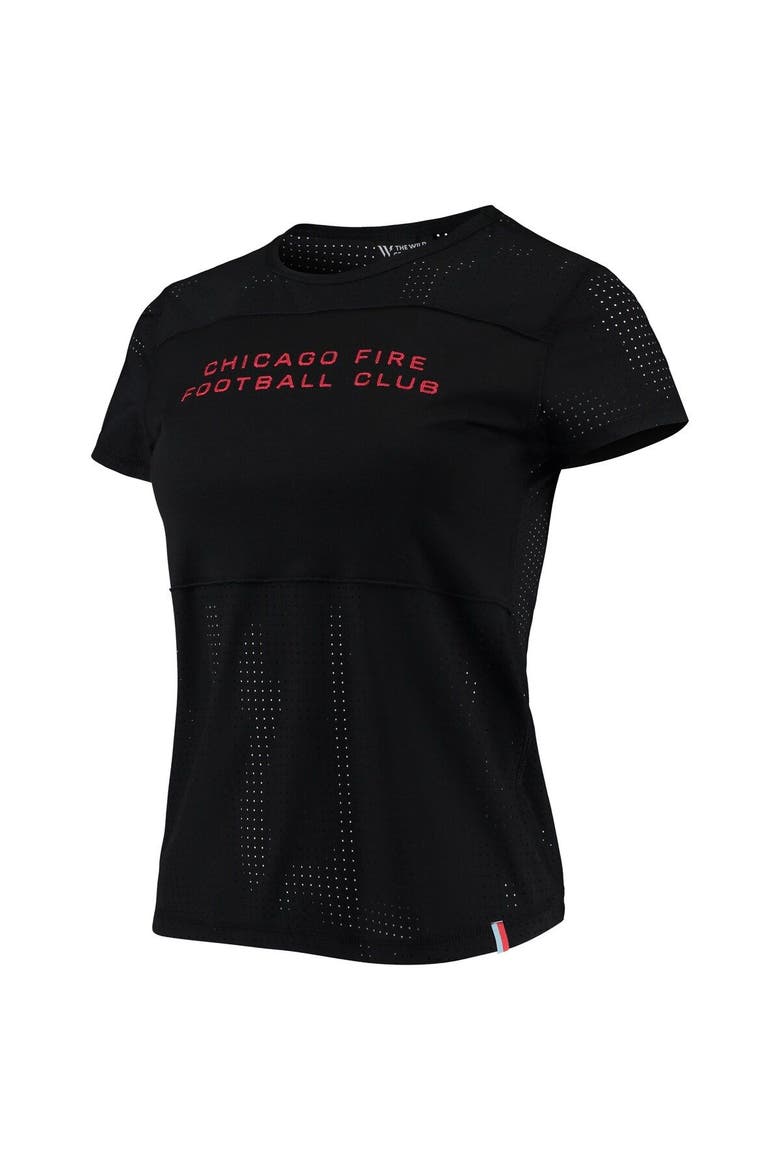 Women's The Wild Collective Black Chicago Fire Mesh T-Shirt, Alternate, color, Black