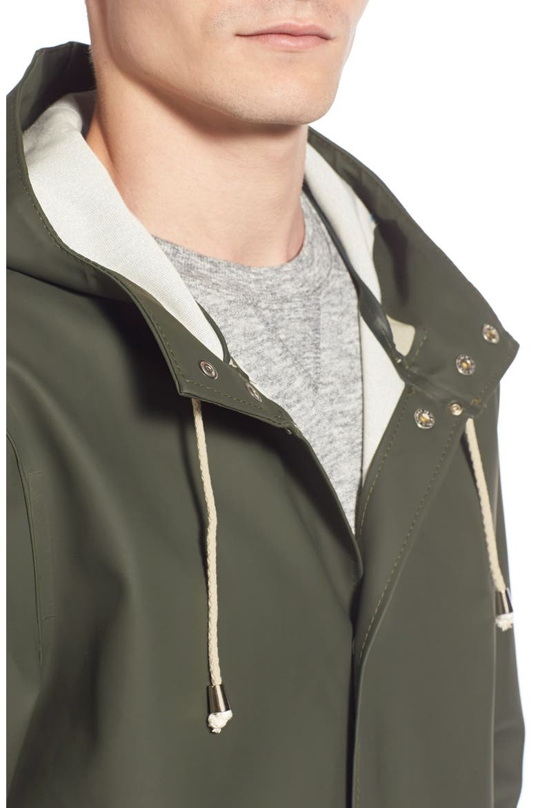 Stockholm Long Sleeve Hooded Raincoat, Alternate, color, GREEN