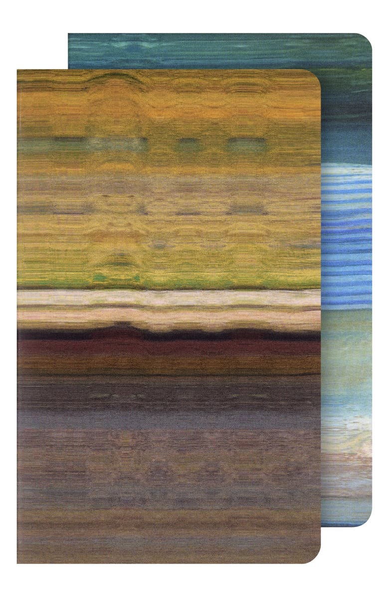 Moleskine Impressions Set of 2 Large Notebooks, Alternate, color, Blue Multi