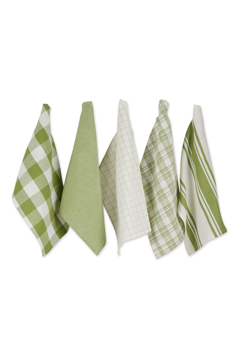 Asst Everyday Dishtowel Set/5, Main, color, Antique Green