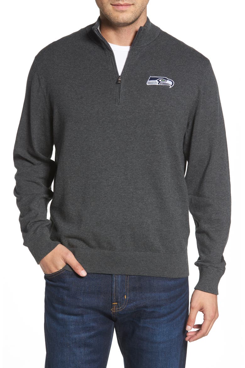 Seattle Seahawks - Lakemont Regular Fit Quarter Zip Sweater, Main, color, CHARCOAL HEATHER