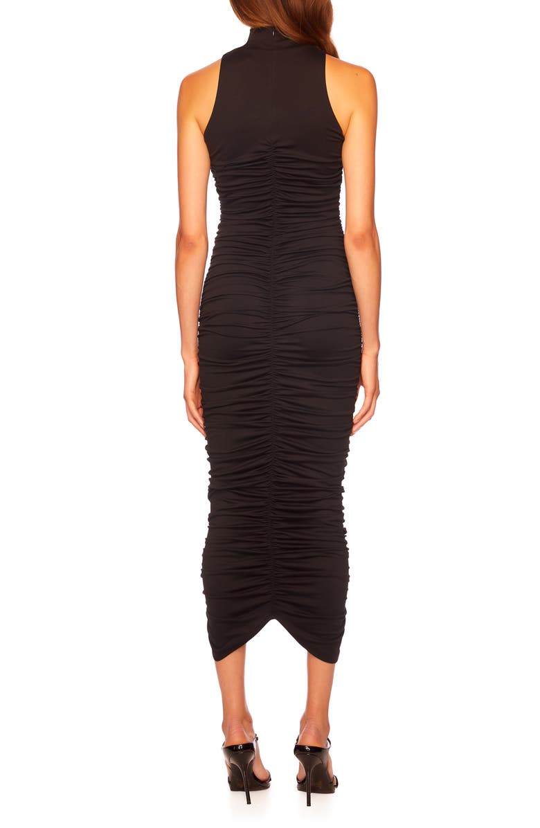 Susana Monaco Ruched Mock Neck Midi Dress, Alternate, color,