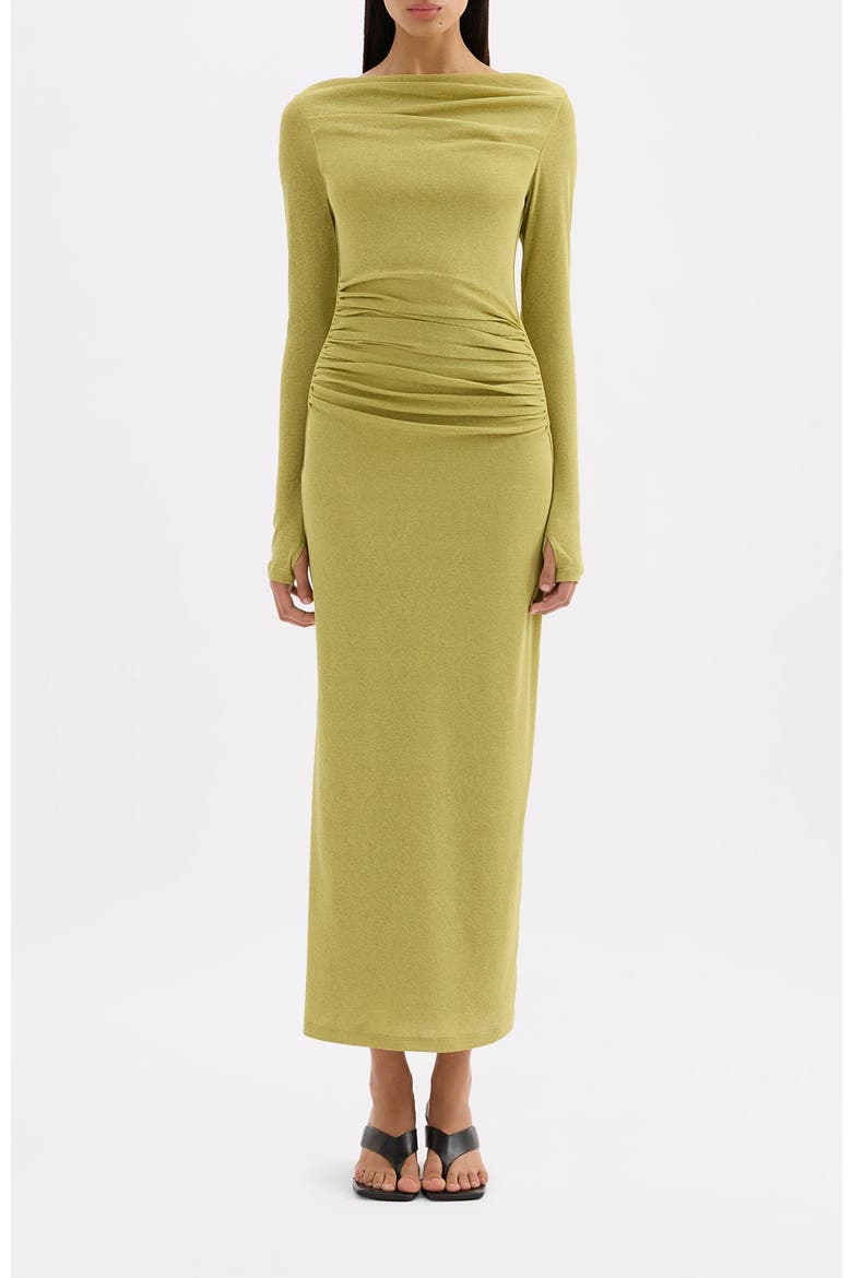 Zelda Mesh Maxi Dress, Main, color, Wasabi