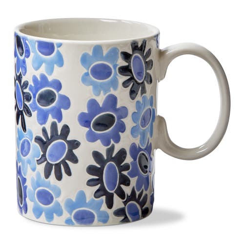 Tag Mod Flower Mug Blue Stoneware Everyday