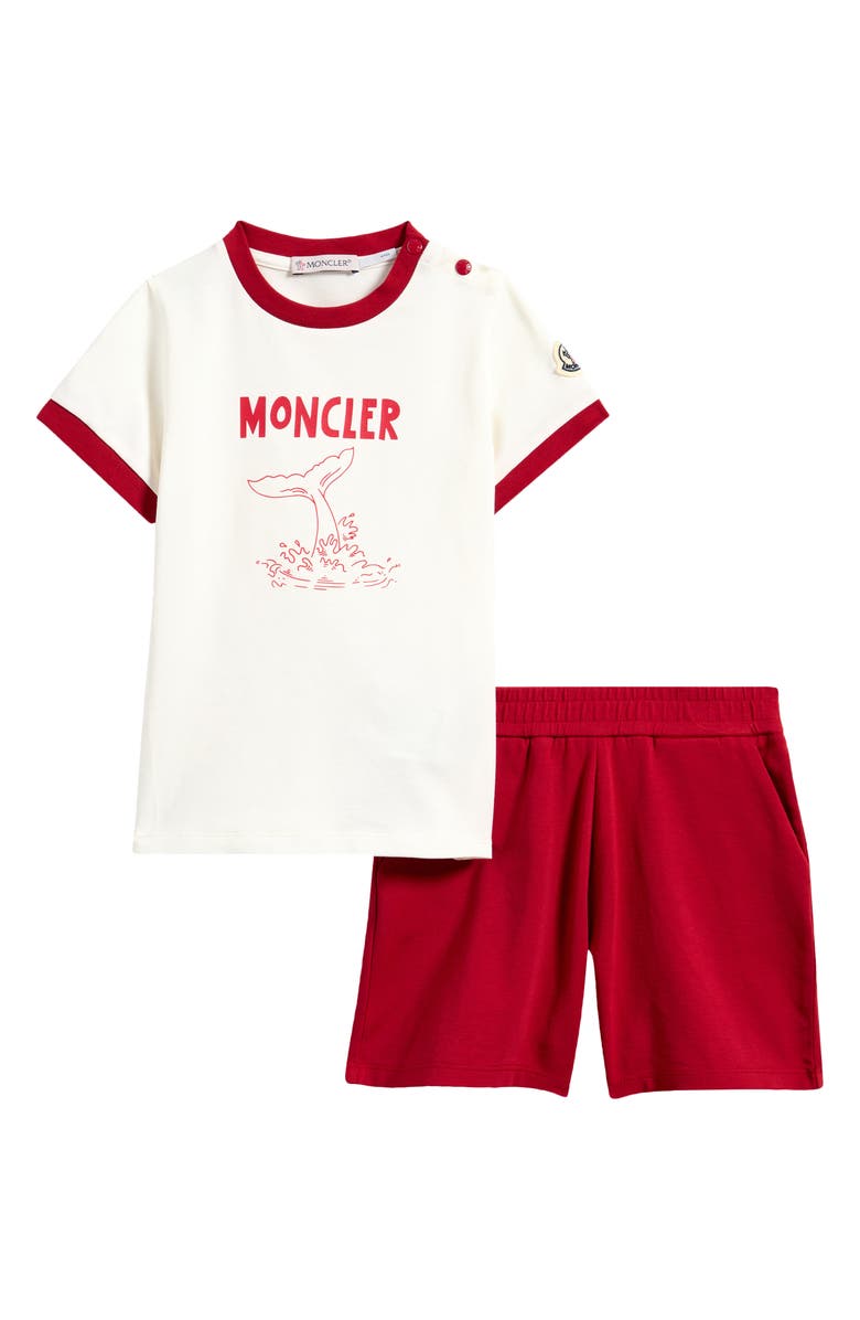 Moncler Kids' Whale Logo Graphic Tee & Shorts Set, Main, color, 