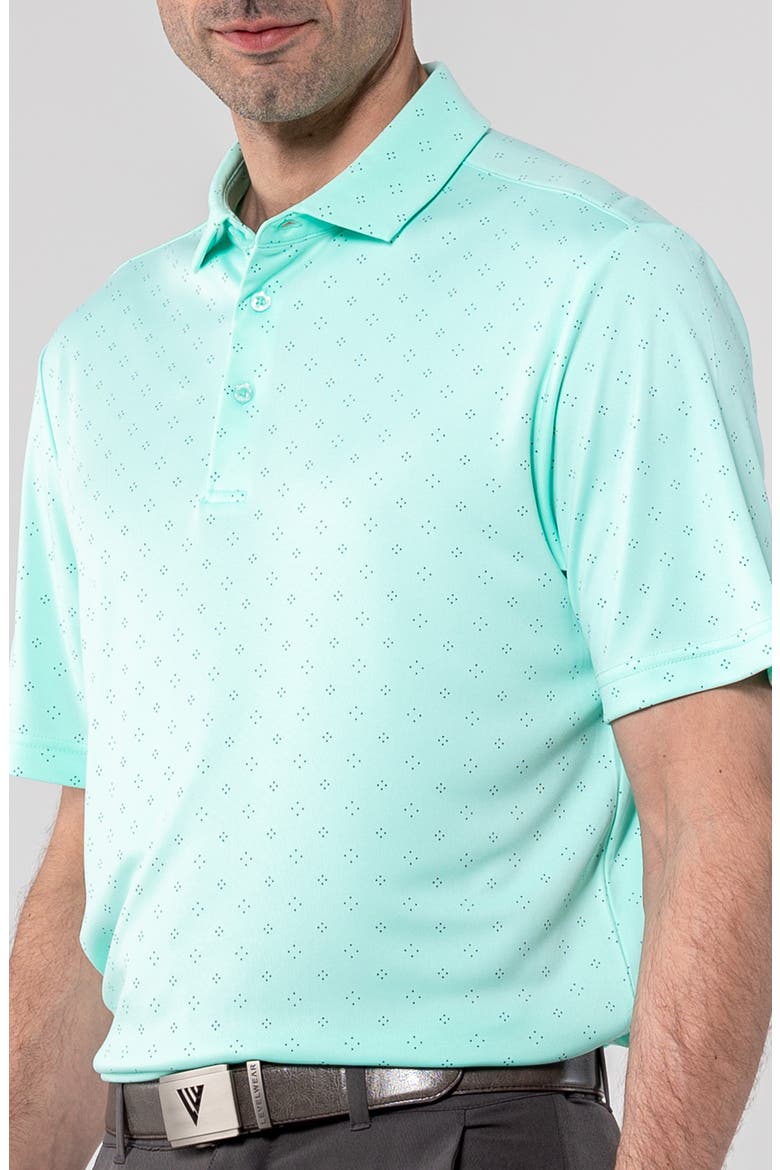 Detect Knit Polo, Alternate, color, BEACH GLASS/ CHARCOAL