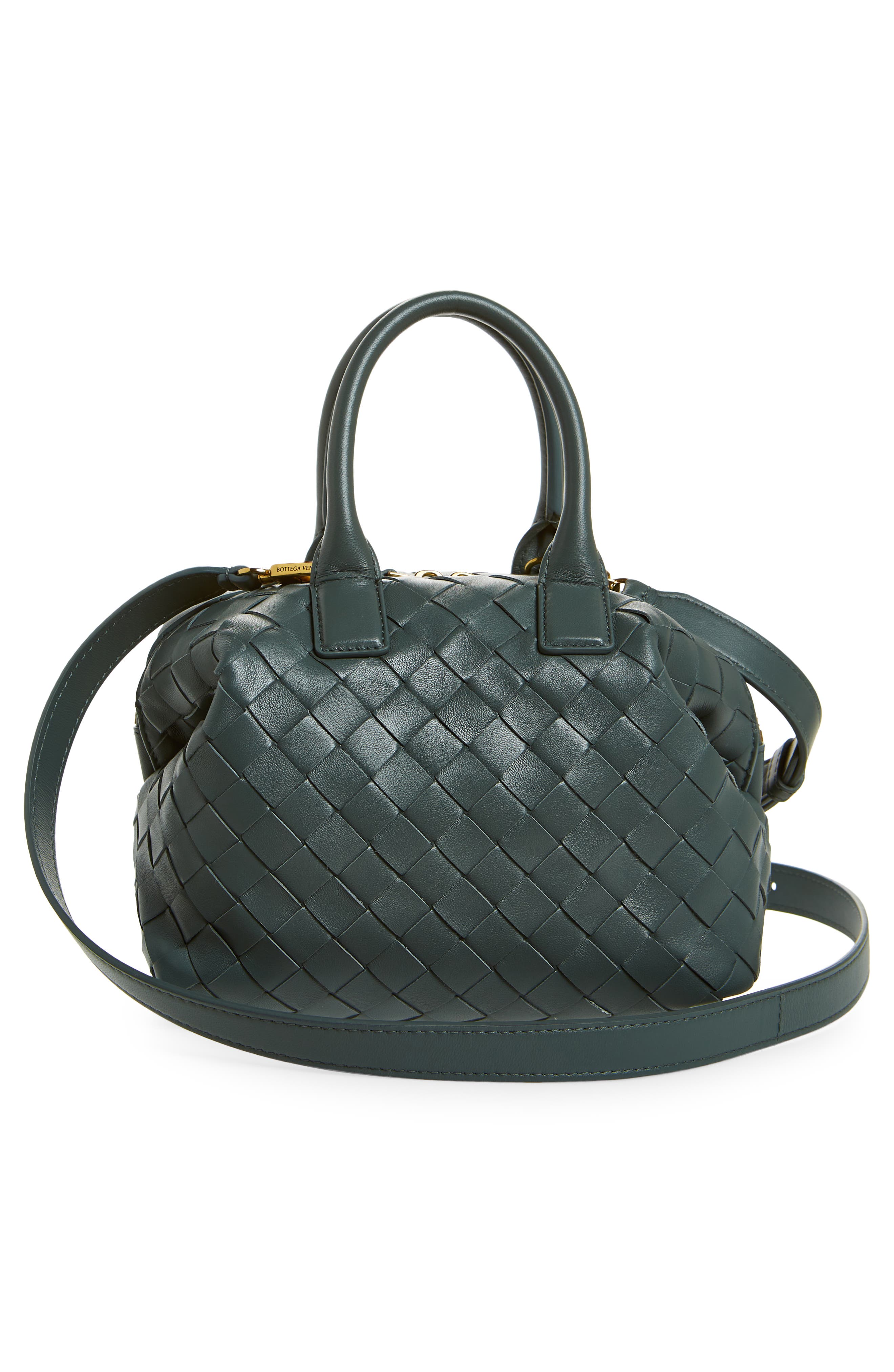 Bottega Veneta Mini Bauletto Intreciatto Lambskin Leather Handbag, Alternate, color, 