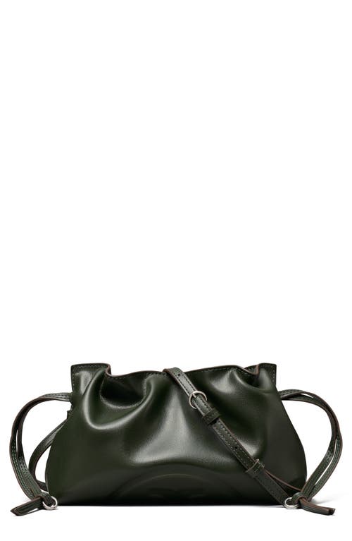 Tory Burch Ella Faux Leather Drawstring Pouch in Pine Tree at Nordstrom