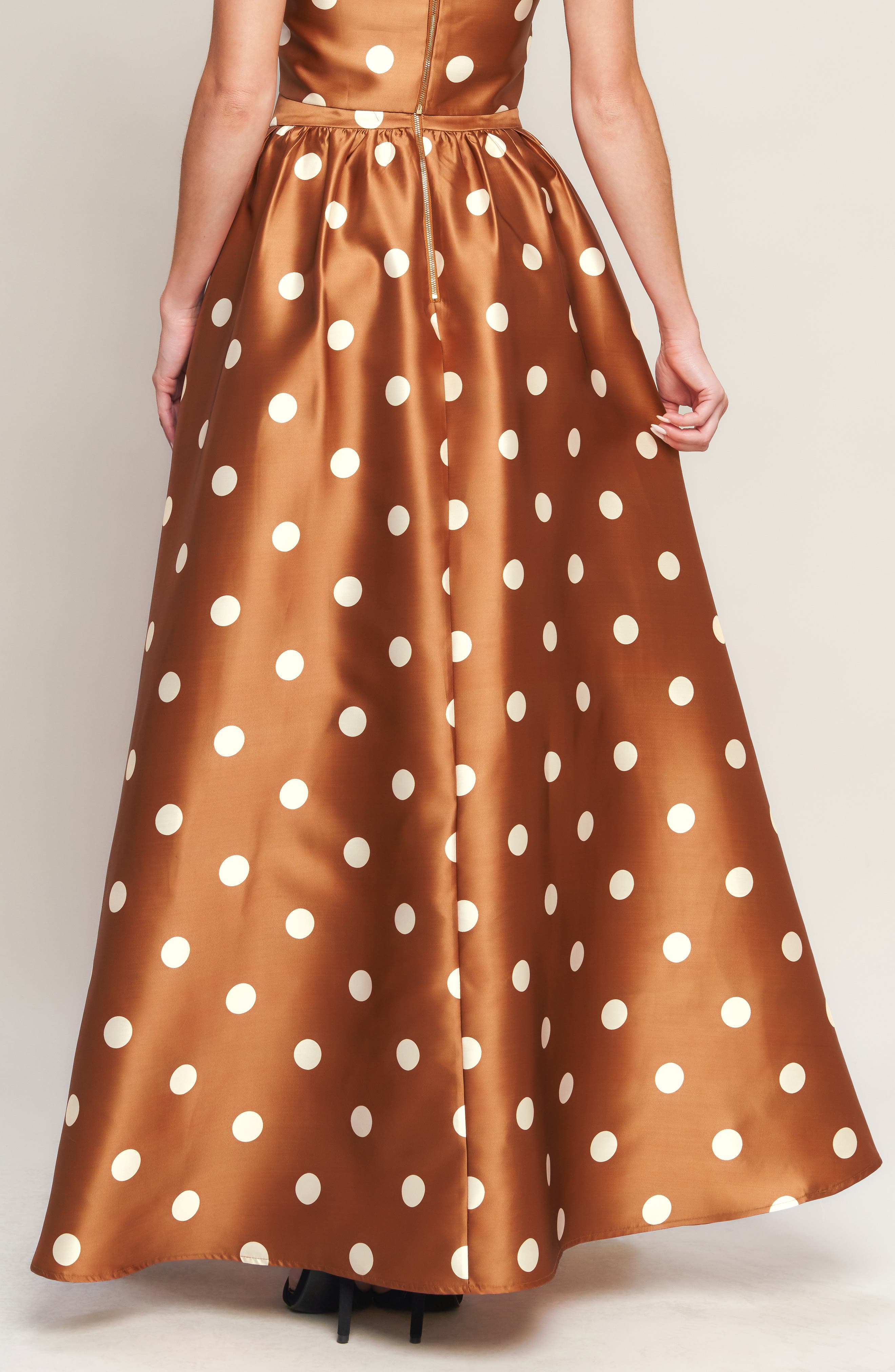 Polka Dot Satin Maxi Skirt - image 2