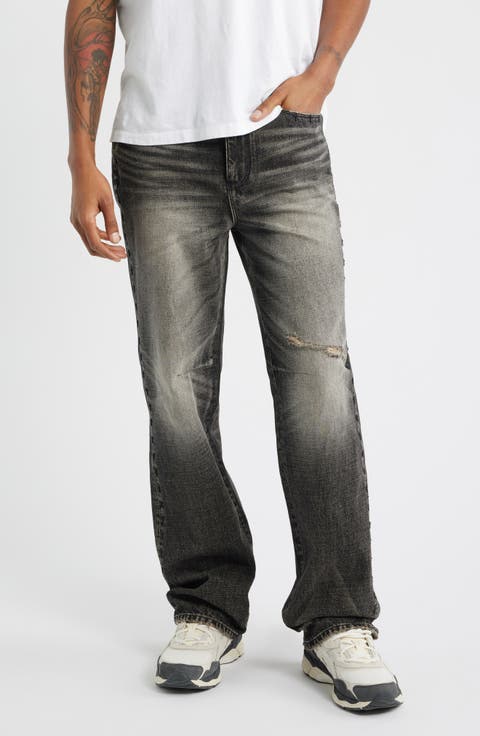 Jonas Distressed Loose Straight Leg Jeans (Ash Storm Side Cross)