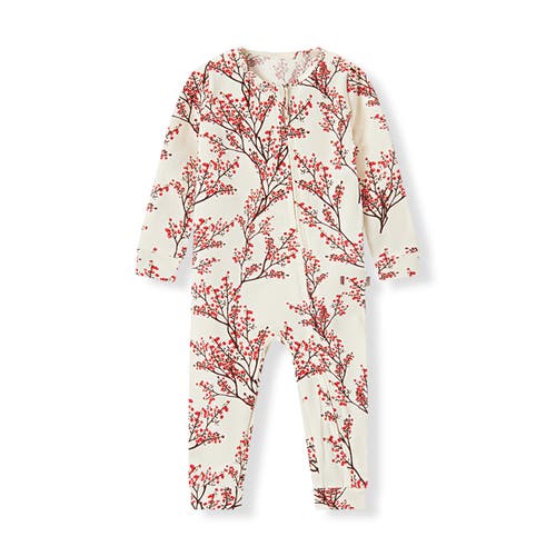 Milkbarn Cotton Stretch Zipper Pajama In Purple