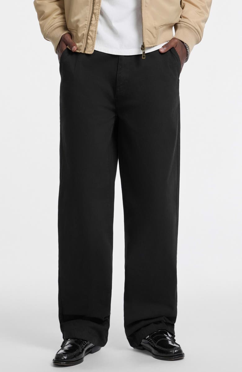 GUESS JEANS Wide Leg Chinos, Main, color, Jblack-Black
