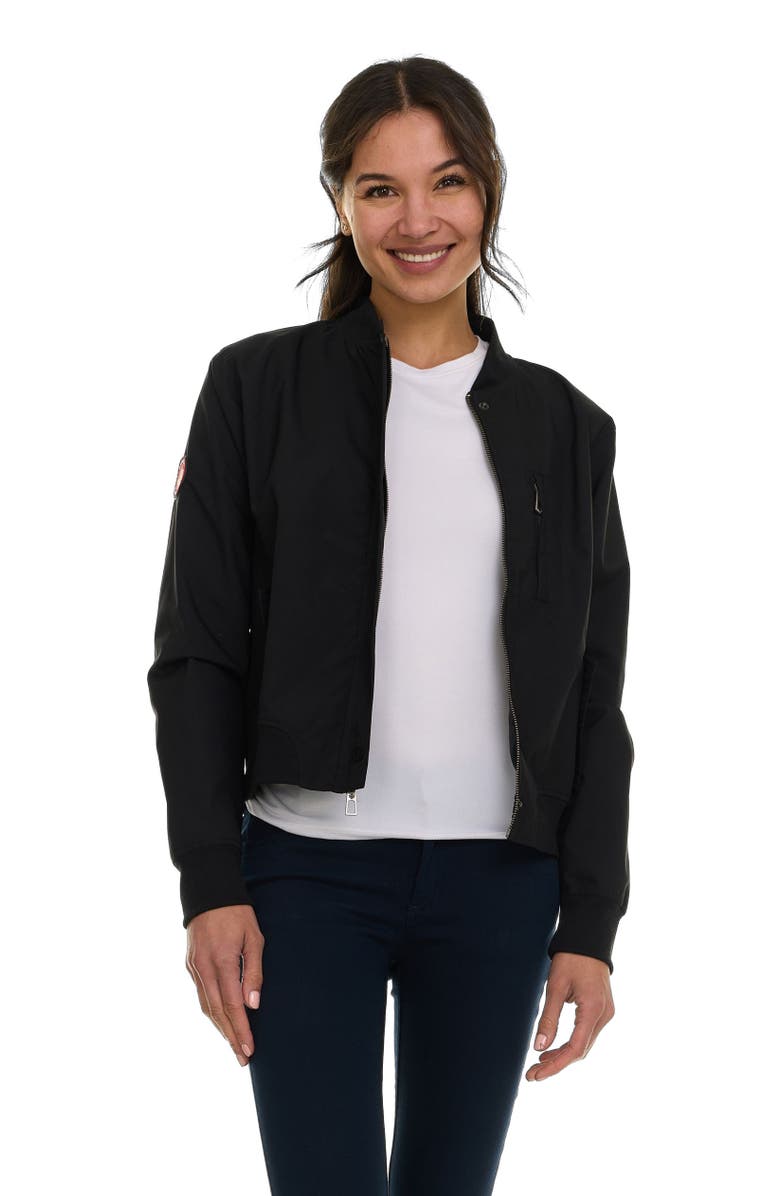 CANADA WEATHER GEAR Women's Bomber Flight Jacket Lightweight Zip-Up Windbreaker, Alternate, color,