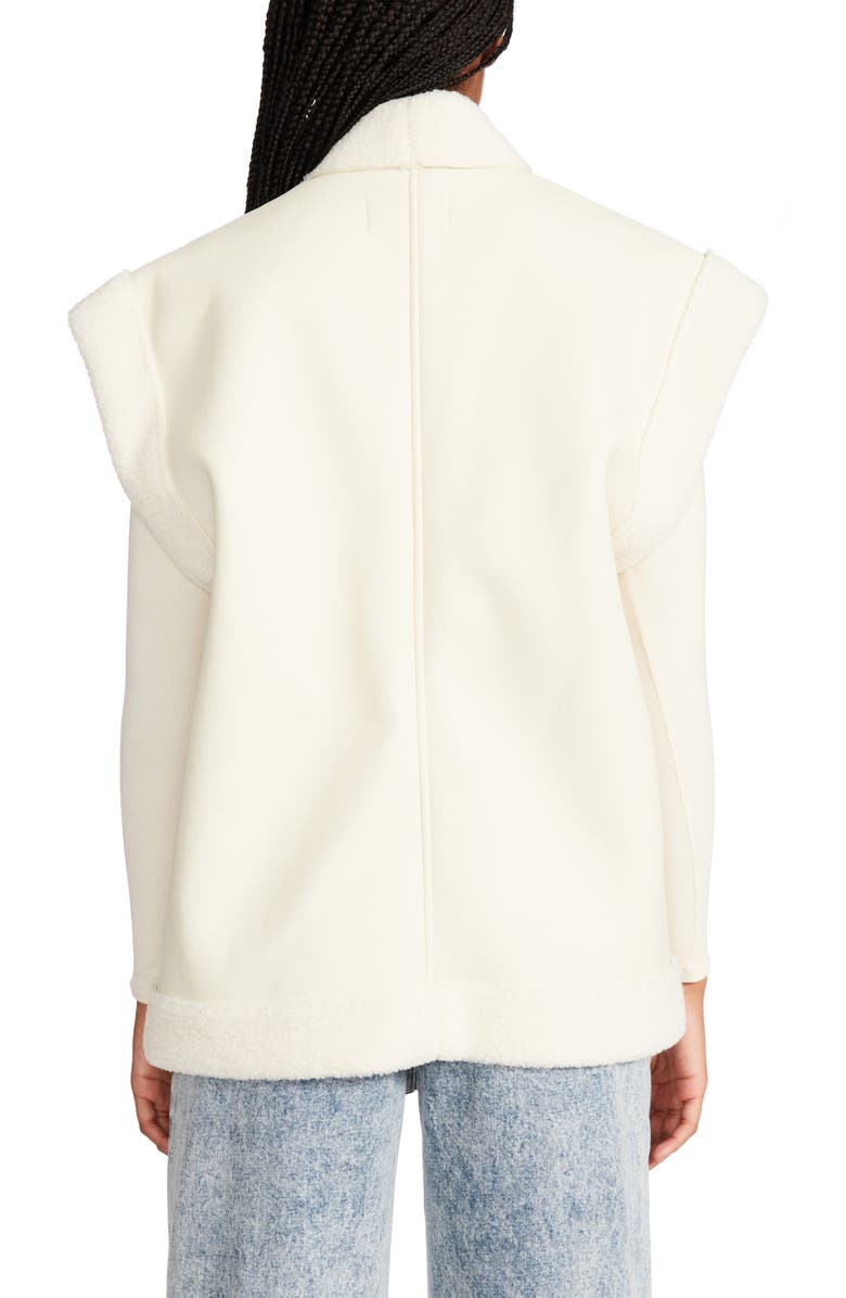 Steve Madden Faux Fur Trim Faux Leather Vest, Alternate, color, 