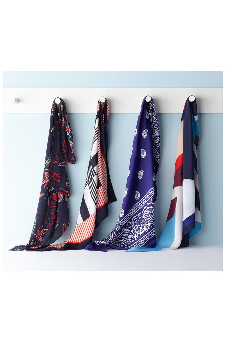 'Rosewater' Sandwashed Silk Scarf, Alternate, color, NAVY COMBO