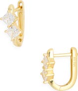 ARGENTO VIVO Princess Cut Cubic Zirconia Huggie Hoop Earrings
