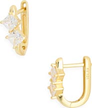 ARGENTO VIVO Princess Cut Cubic Zirconia Huggie Hoop Earrings