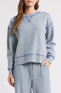 CITY BLUES Contrast Stitch Waffle Knit Sweatshirt