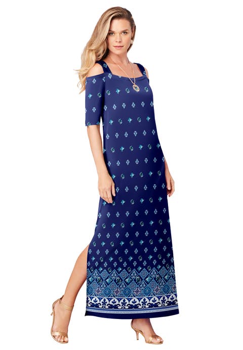 Plus Size Cold Shoulder Maxi Dress