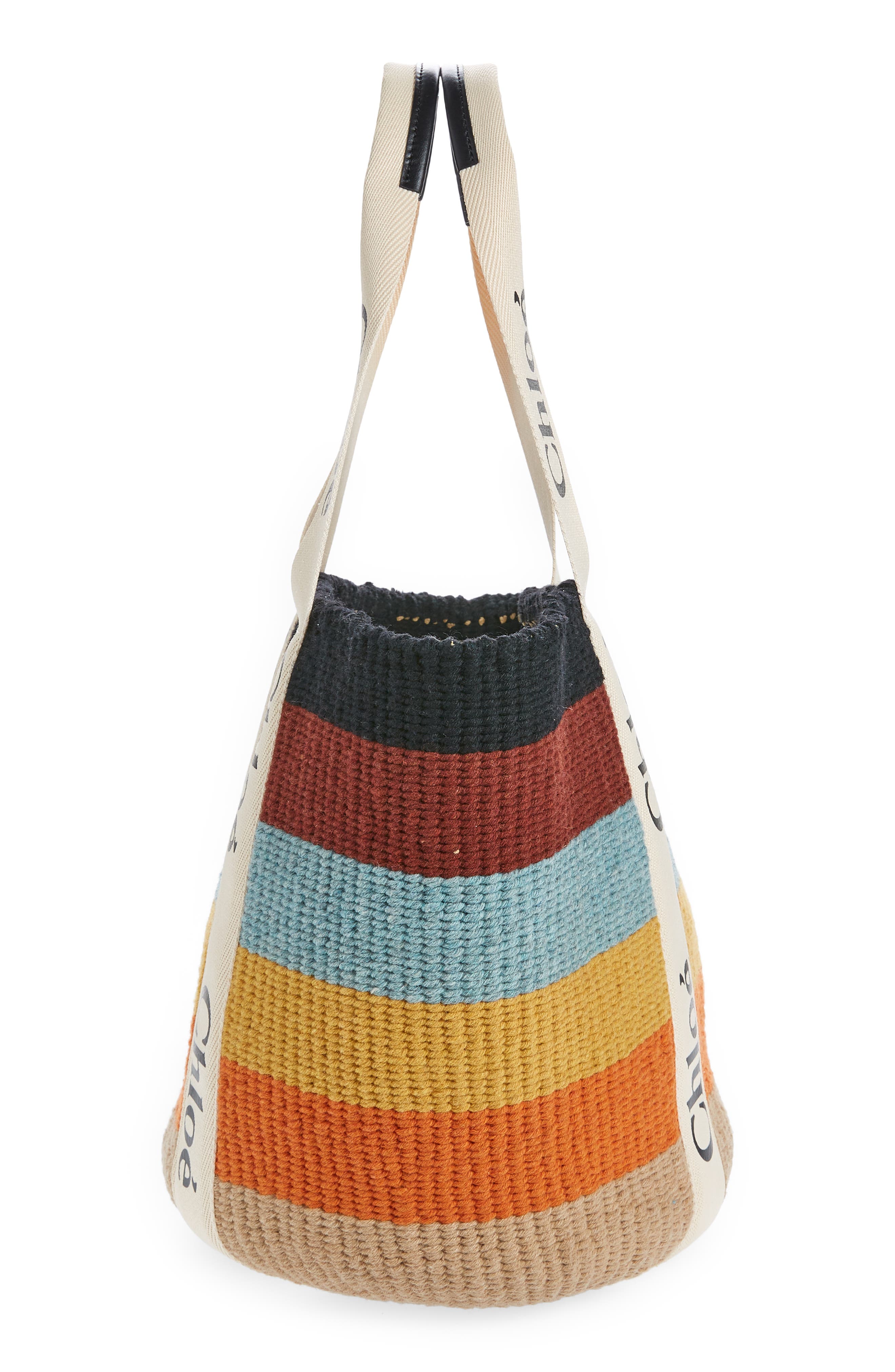 Chloé x Mifuko Large Woody Stripe Basket Tote, Alternate, color, 