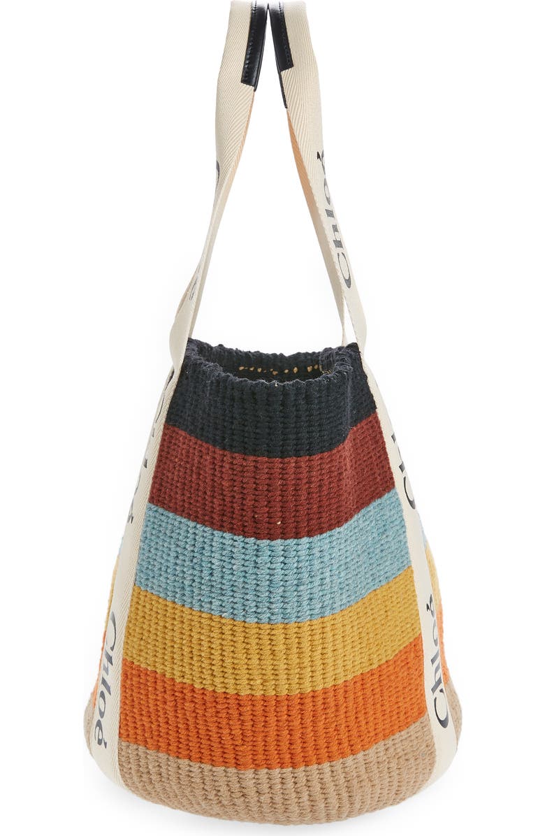 Chloé x Mifuko Large Woody Stripe Basket Tote, Alternate, color,