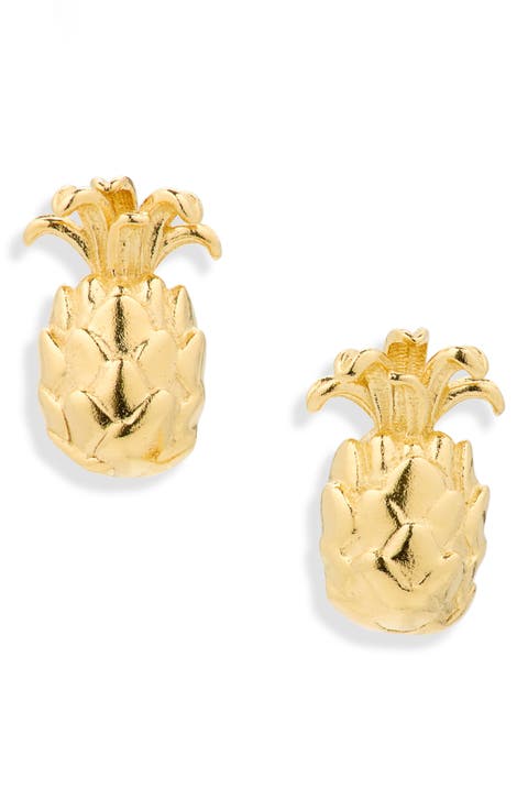 Demi-Fine Pineapple Stud Earrings