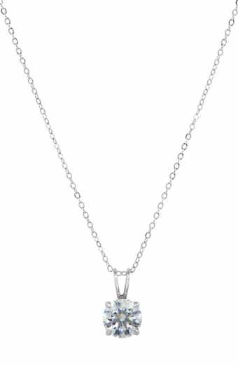 10K Gold Moissanite Solitaire Pendant Necklace
