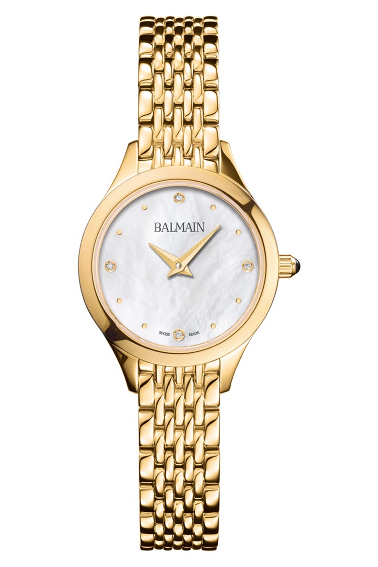 de Balmain Bracelet Watch, 25mm, Main, color, YELLOW GOLD PVD COATING