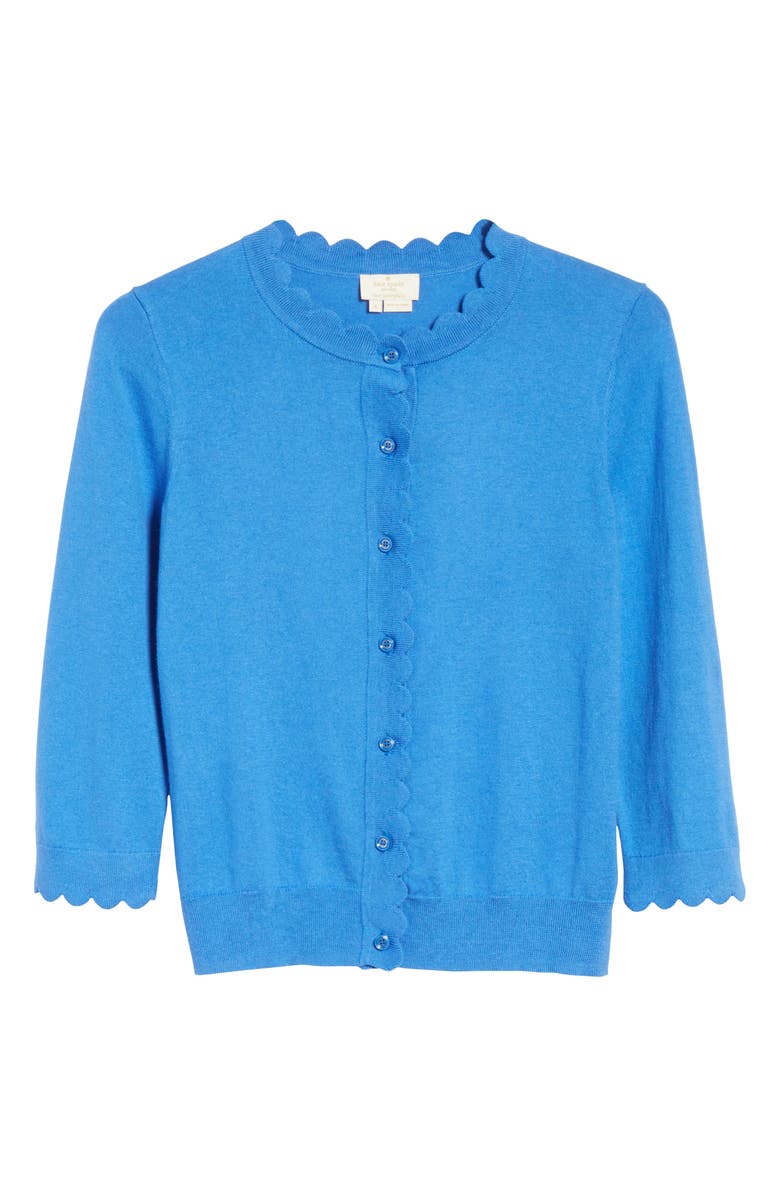 Kate Spade New York scallop silk blend cardigan, Alternate, color, 