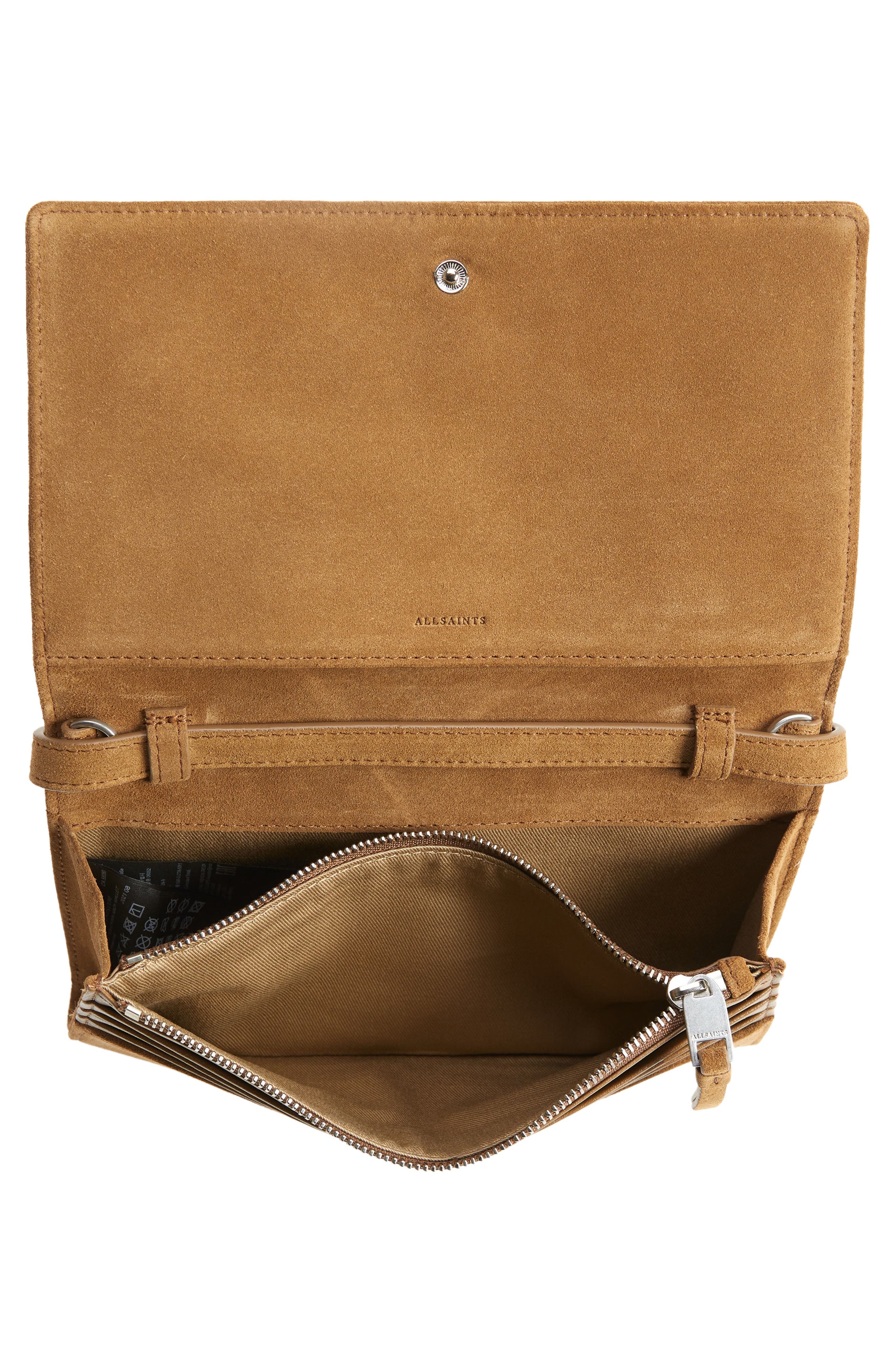 Fetch Leather Chain Crossbody Wallet, Alternate, color, CONKER BROWN