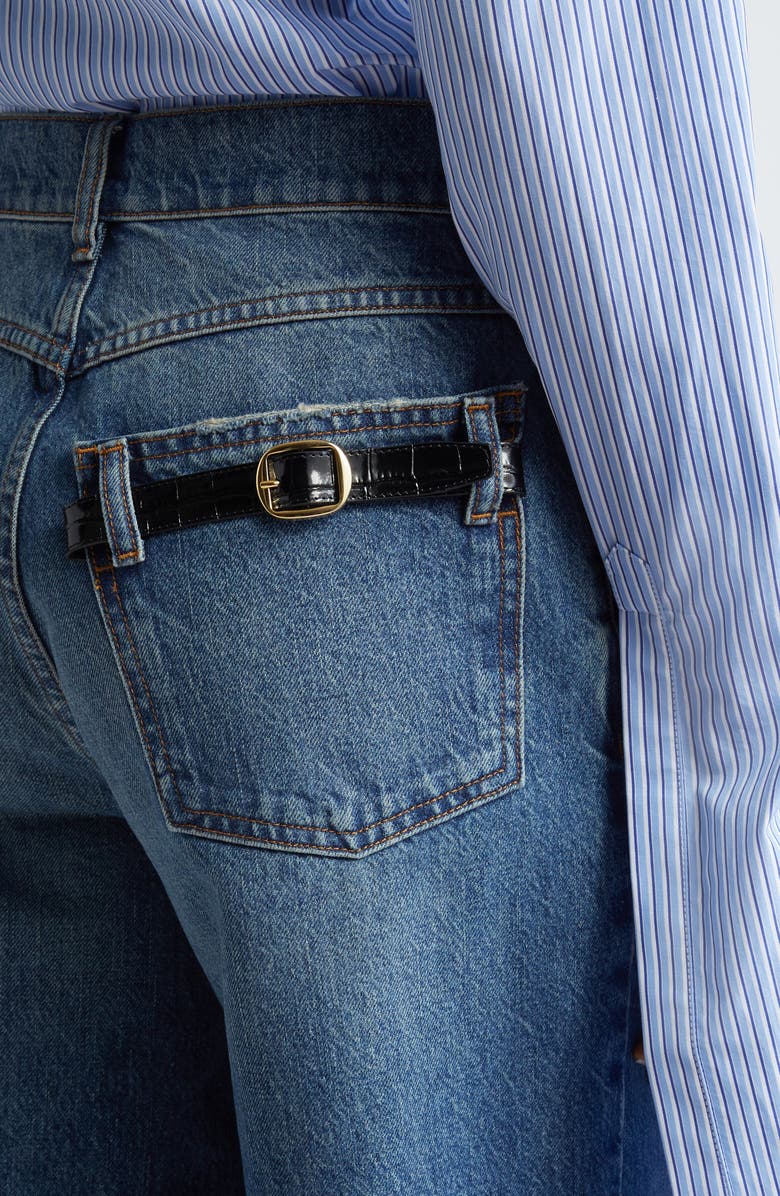 Coperni Belted Pocket Denim Bermuda Shorts, Alternate, color,