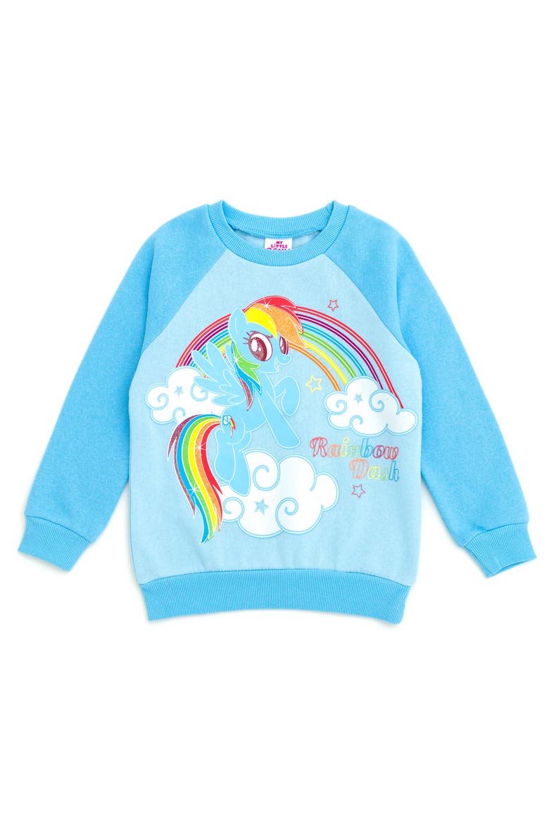 Rainbow Dash Cosplay Fleece 2-Piece Sweatshirt and Hat Set, Alternate, color, Blue Rainbow Dash