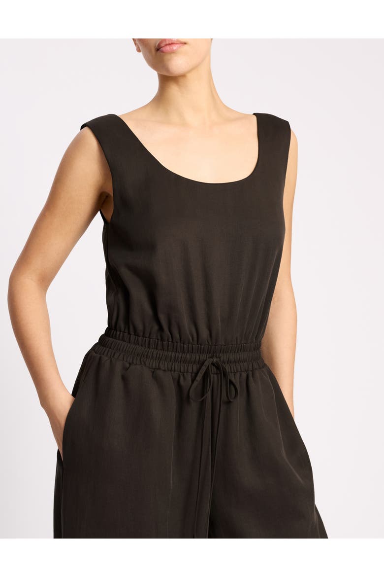 Tencel Balloon Leg Jumpsuit, Alternate, color, Chocolate