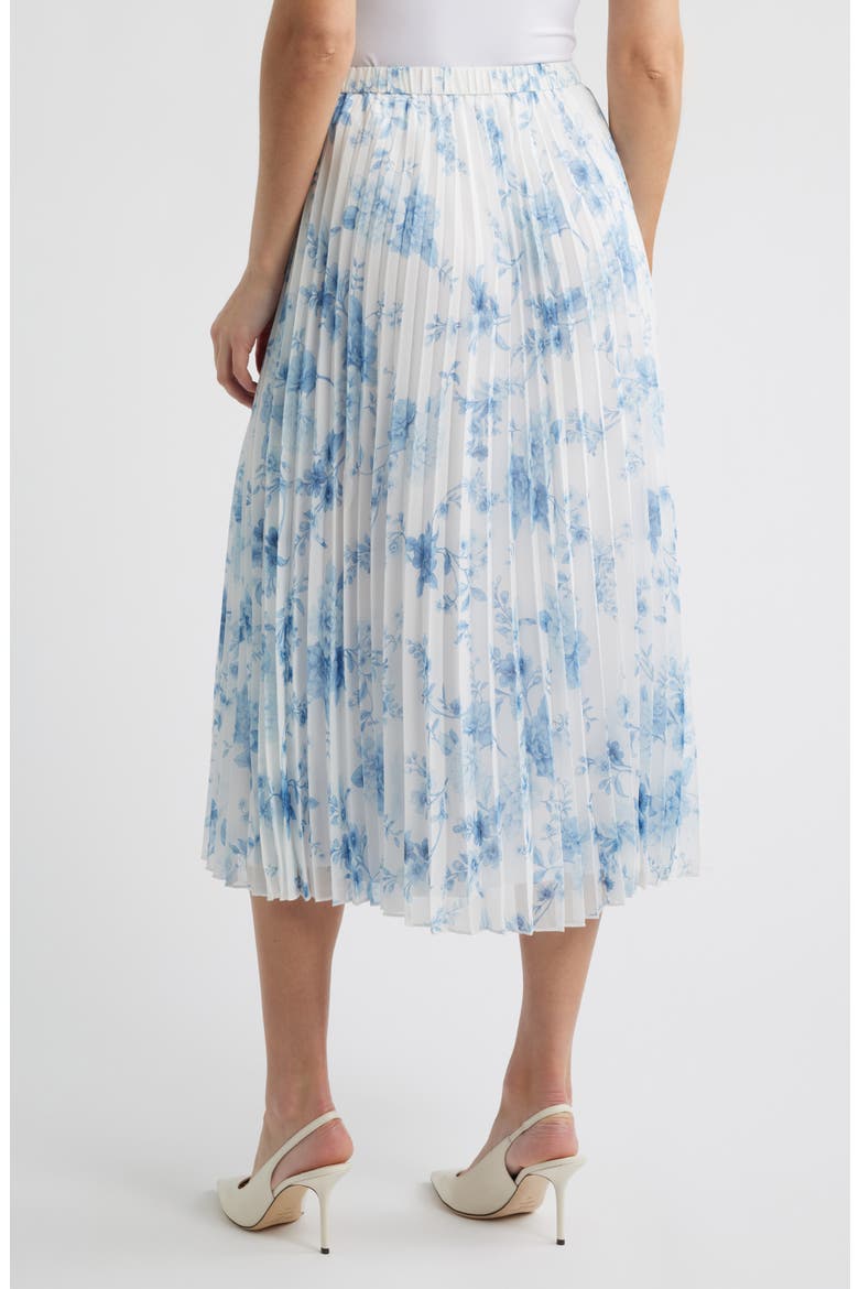 Pleated Midi Skirt, Alternate, color, CRISP WHITE/BLUE