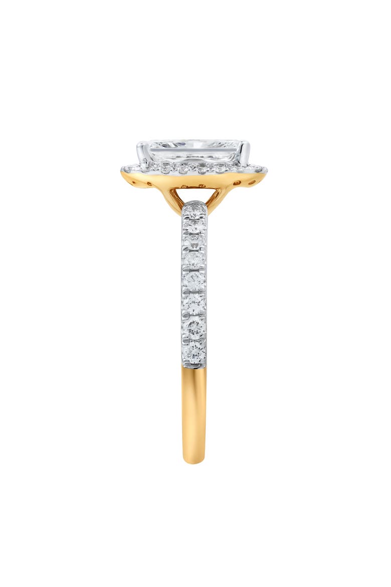 Basma 14K Yellow Gold Radiant Cut Lab Grown Diamond Halo Engagement Ring - 2.0 Ct, Alternate, color, 14K Yellow Gold