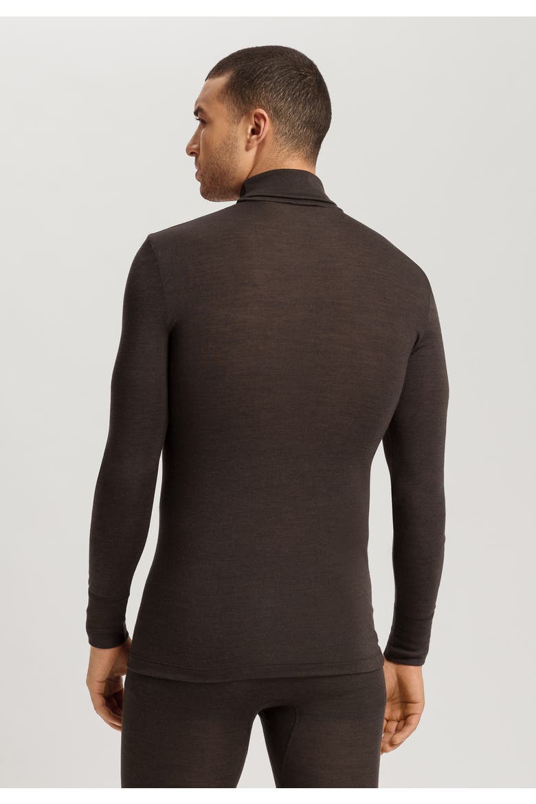 Woolen Silk Thermal Turtleneck, Alternate, color, Earthy Ink