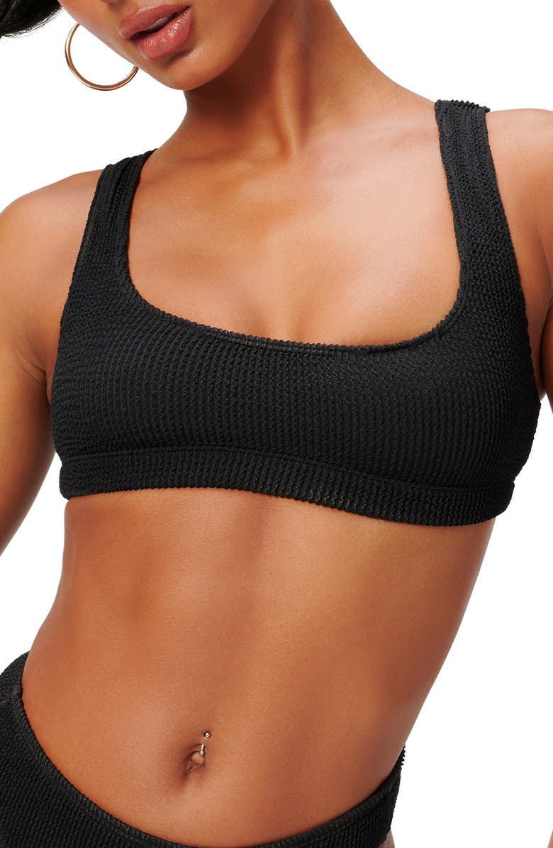 Good American Always Fits Scoop Neck Bikini Top, Main, color, 