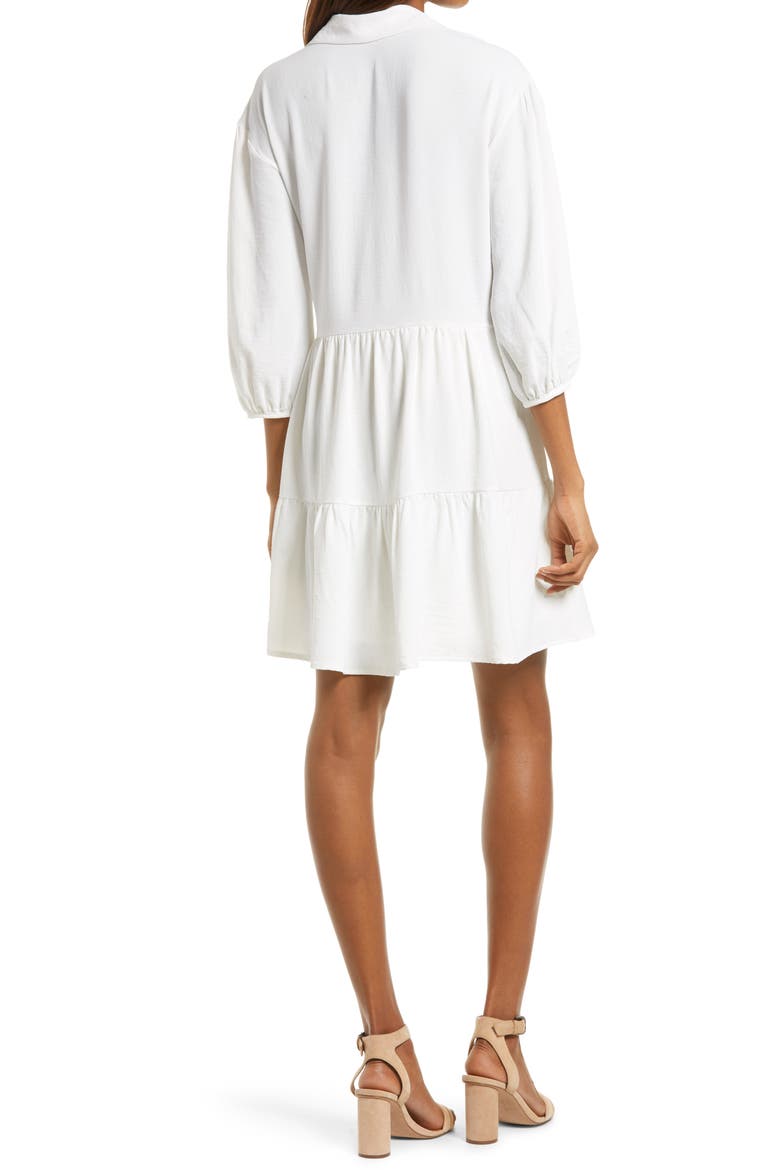 Tiered Long Sleeve Dress, Alternate, color, WHITE