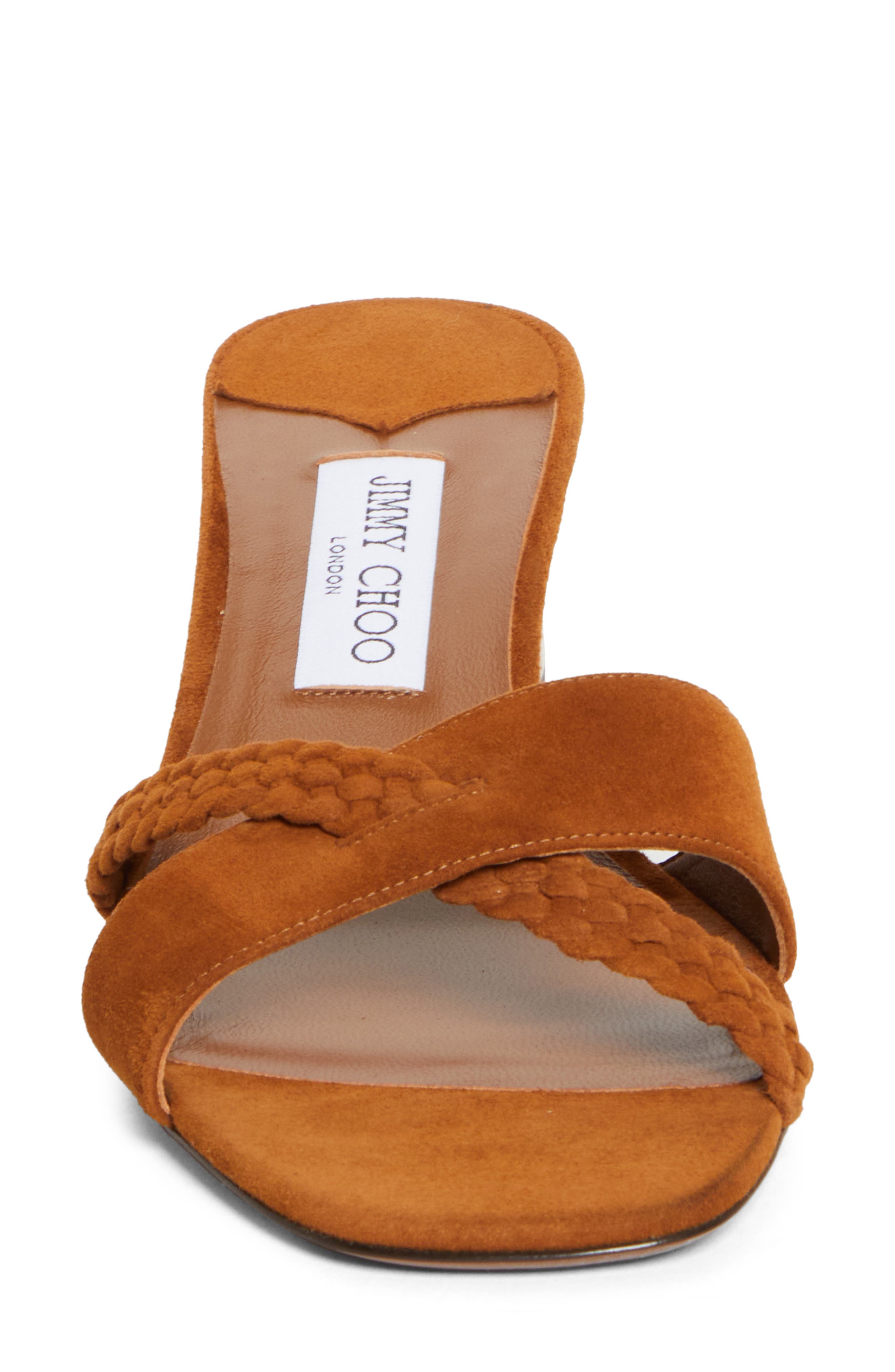 Jimmy Choo Rori Block Heel Slide Sandal, Alternate, color, Tan/ Toasty